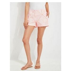 Vineyard Vines Canopy Geo 3.5" Pink/White Cotton Shorts Size 6